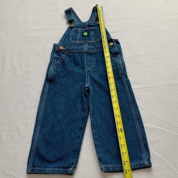 2019 John Deere Logo Tractor Country Farmer Boy 100% Cotton Denim Overalls 3T - Picture 8 of 9
